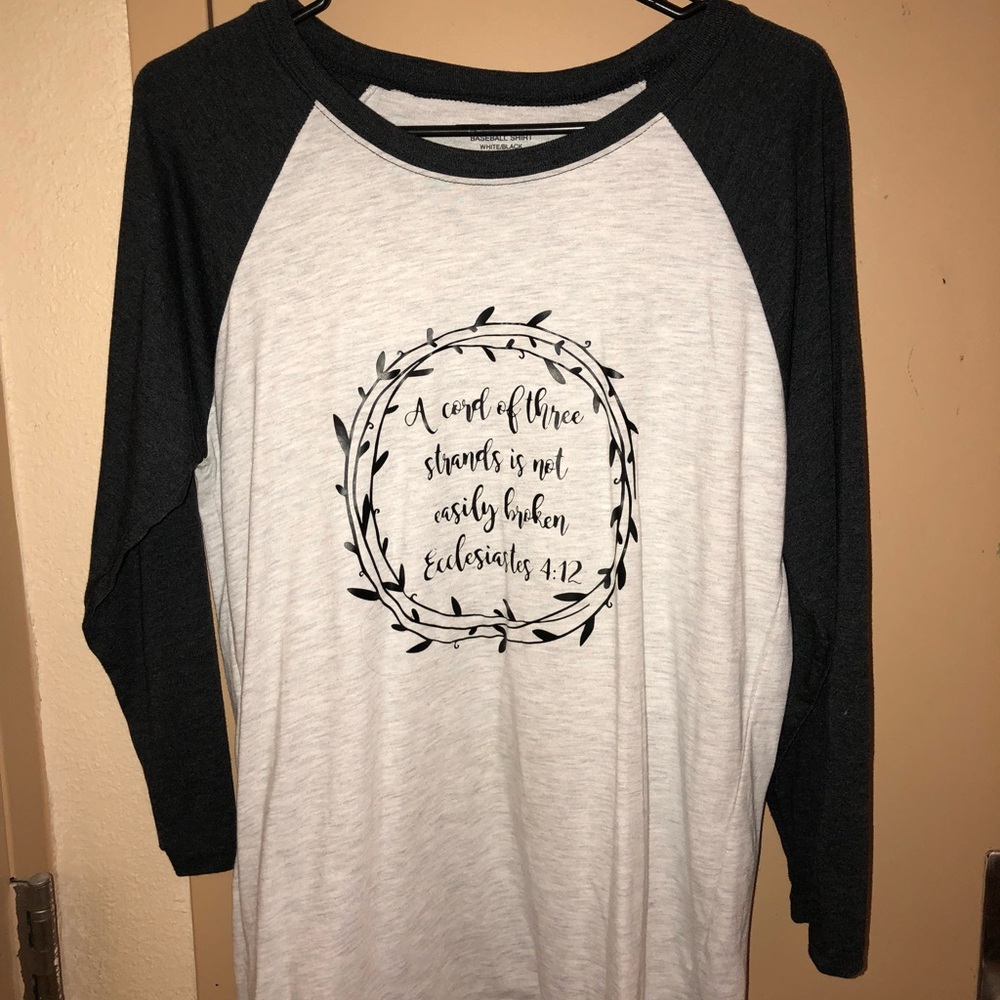 Baseball tee with bible verse